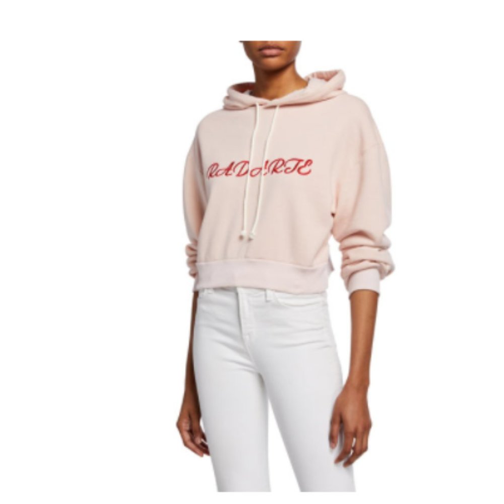 Rodarte Pink Cropped Hoodie